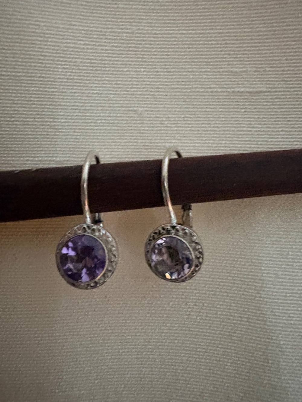 Amethyst fillegree sterling silver earrings